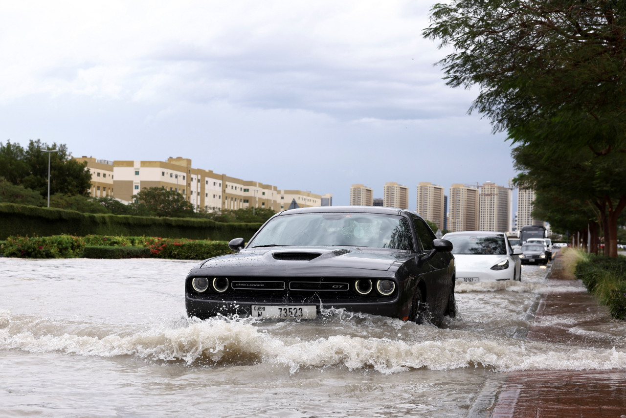 Inundaciones en Dubai. Foto: Reuters.