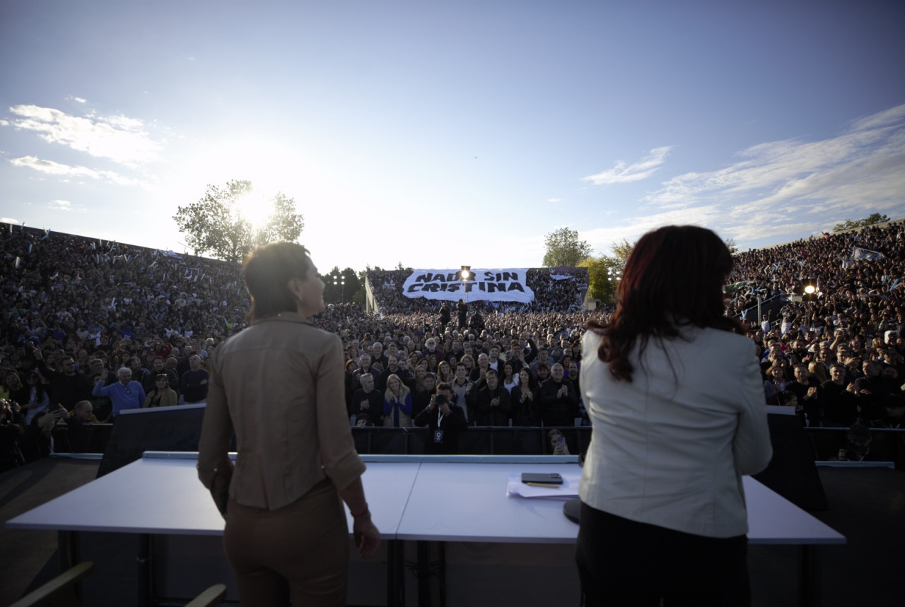 Cristina Kirchner en la inauguración del microestadio Néstor Kirchner en Quilmes.